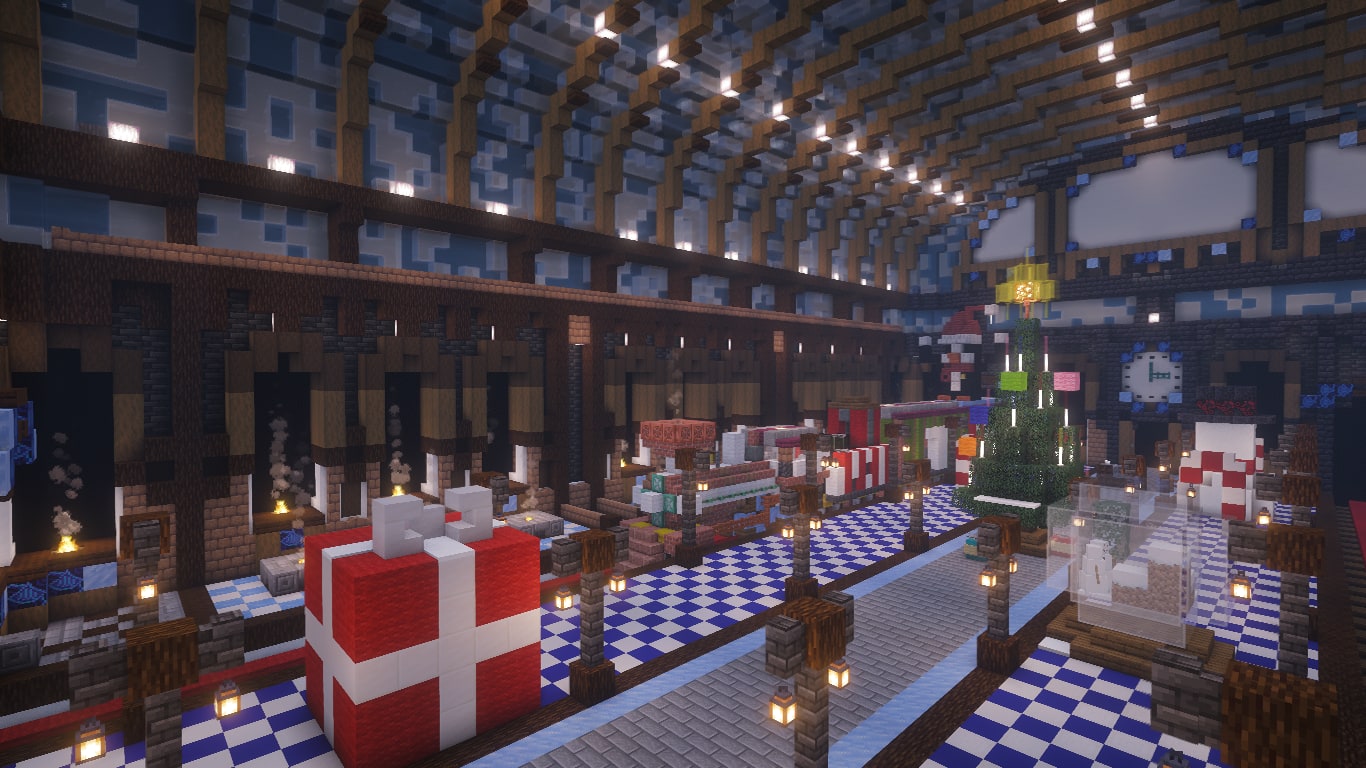 Christmas train station, image 3